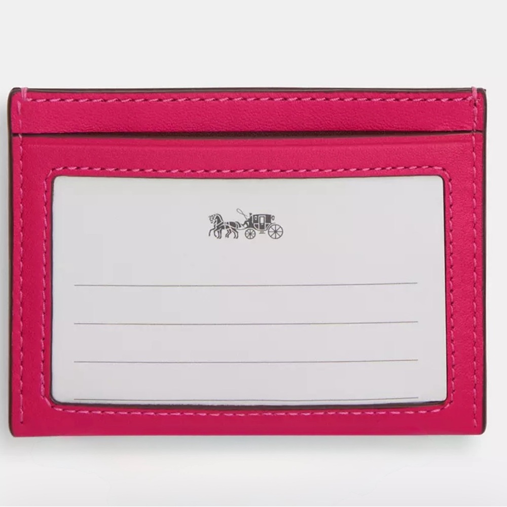 Coach Slim Card Holder Dragon Pink NWT - Picture 2 of 5